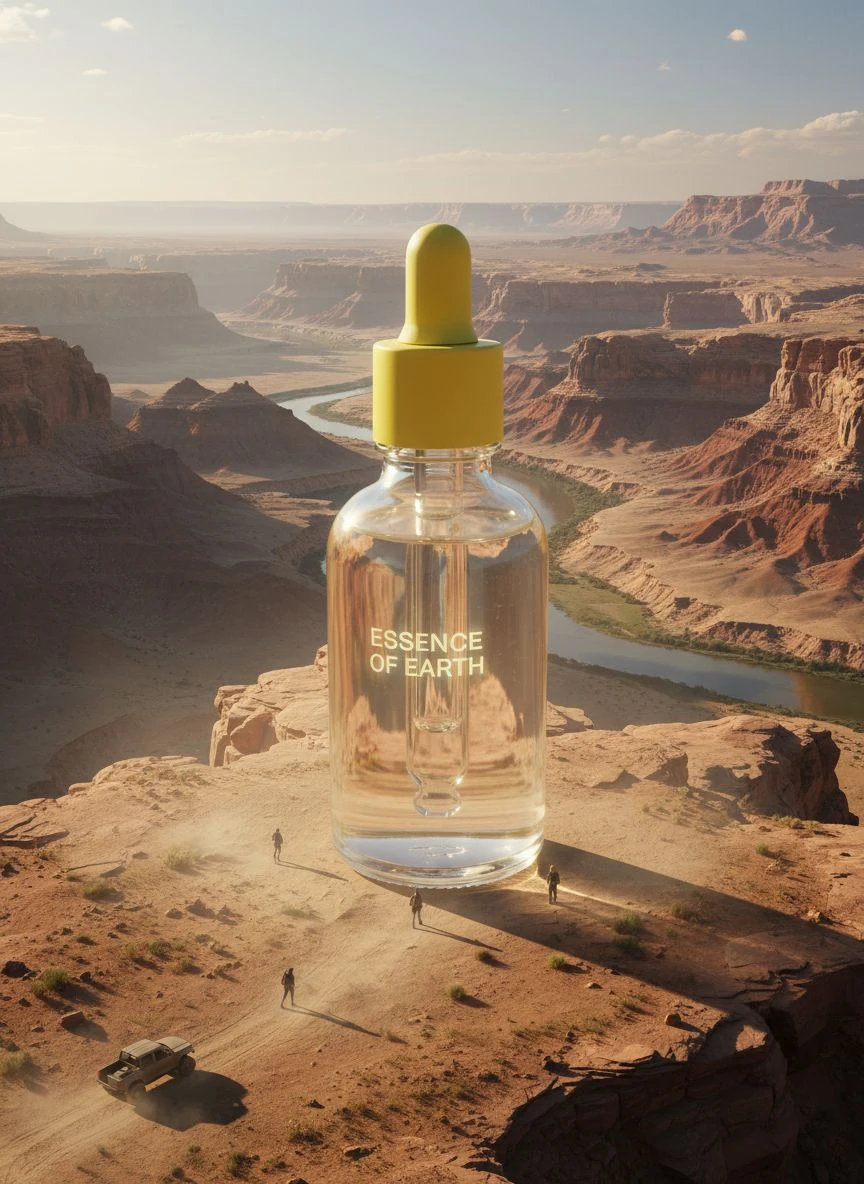 Product placed in a vast open environment